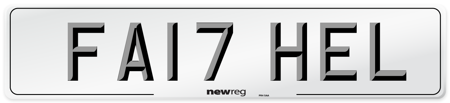 FA17 HEL Number Plate from New Reg